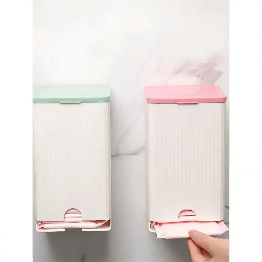 Dustproof Storage Box with Flip Lid for Wall-mounted Tissues and Cotton Swabs, Pads